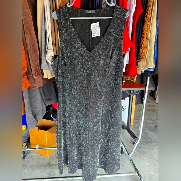 Plus Shimmer V-neck Dress - Picture 1 of 2